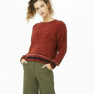 NWT Striped Trim Chenille Sweater